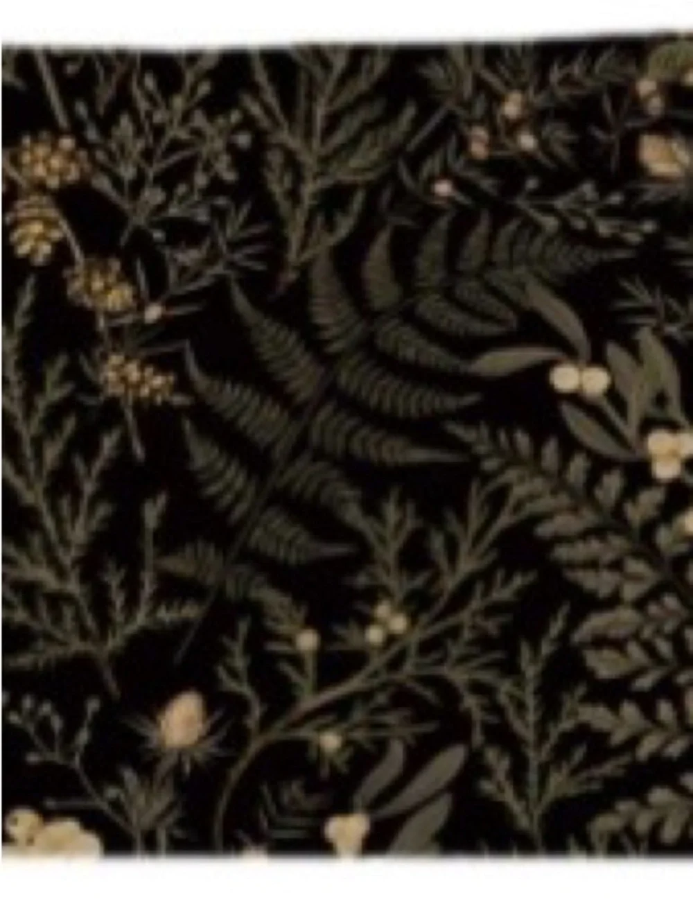 Floral Body Pillow Cover 54x21” - BLACK GOLD